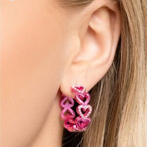 Historic Hearts - pink - Paparazzi earrings
